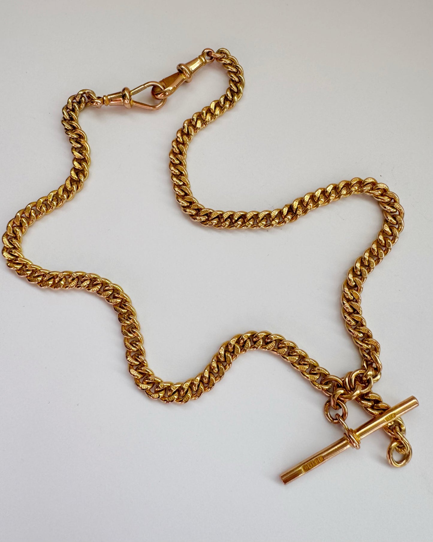9ct Antique tight link Albert chain