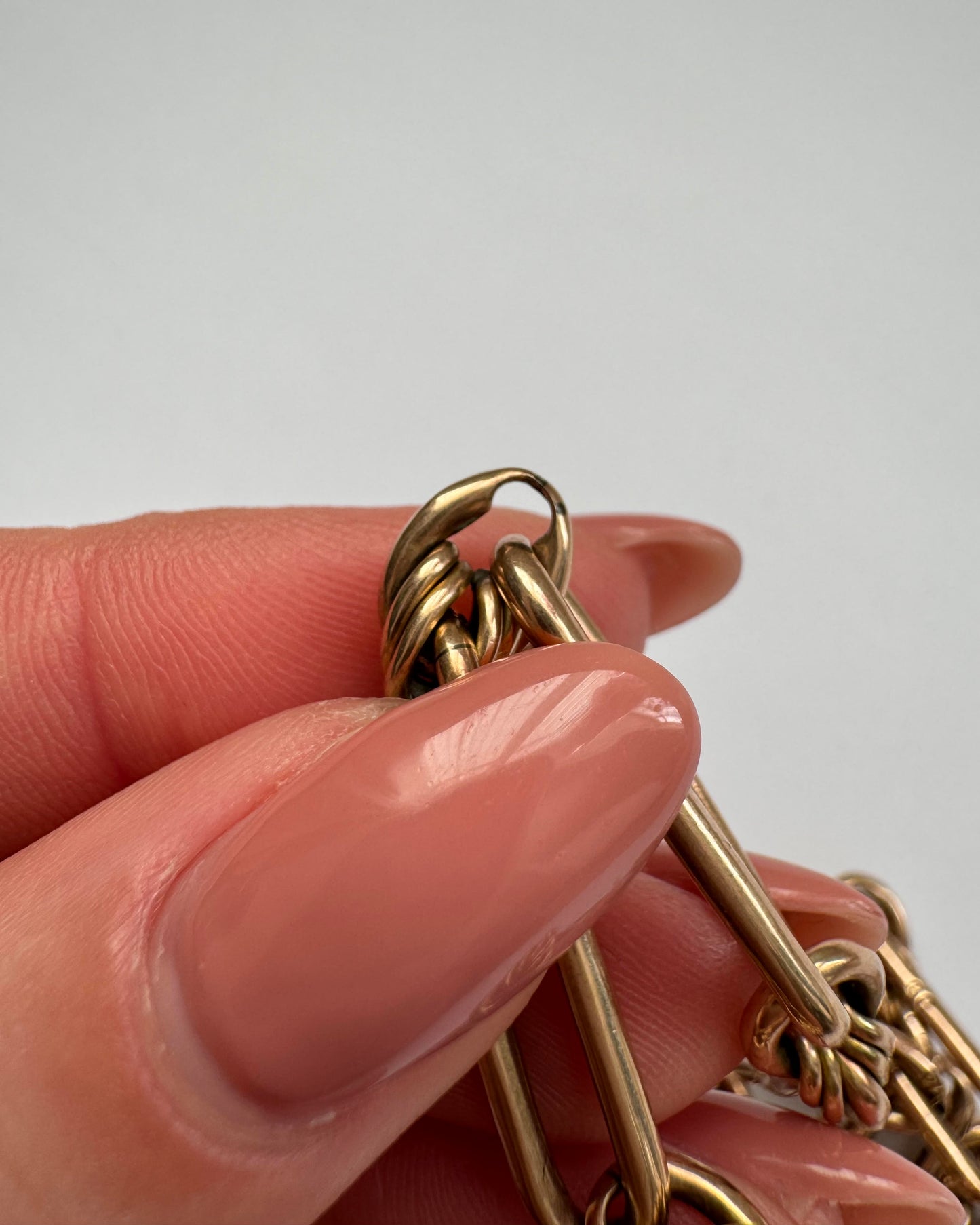 9ct Antique love knot & fetter link Albert chain