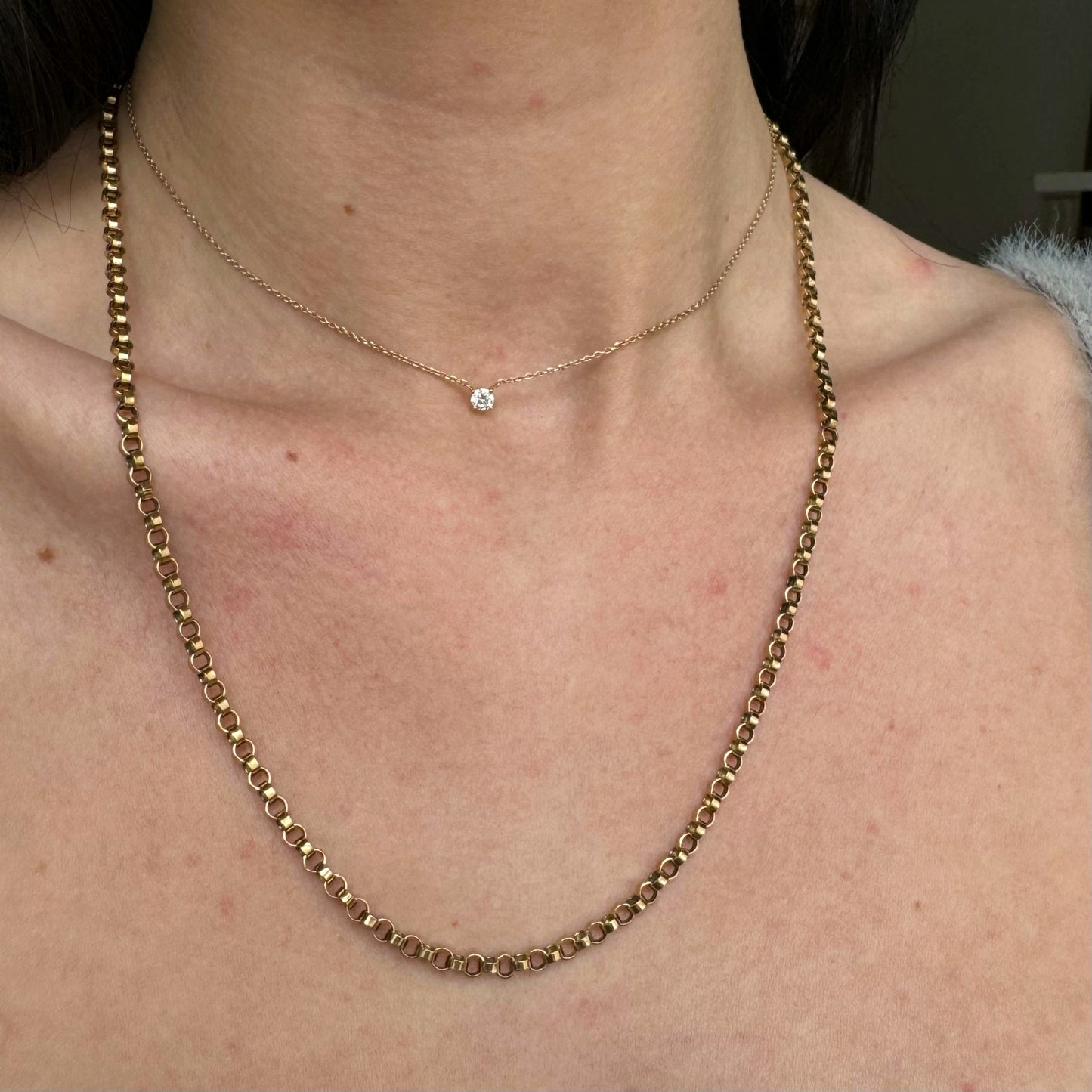 9ct Vintage smooth circular chain