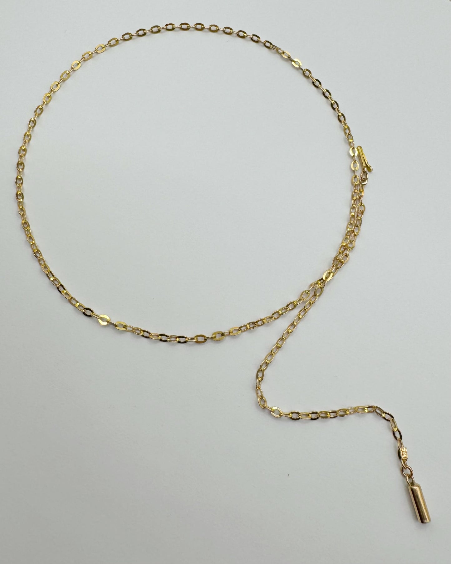 9ct Vintage flat link cable chain