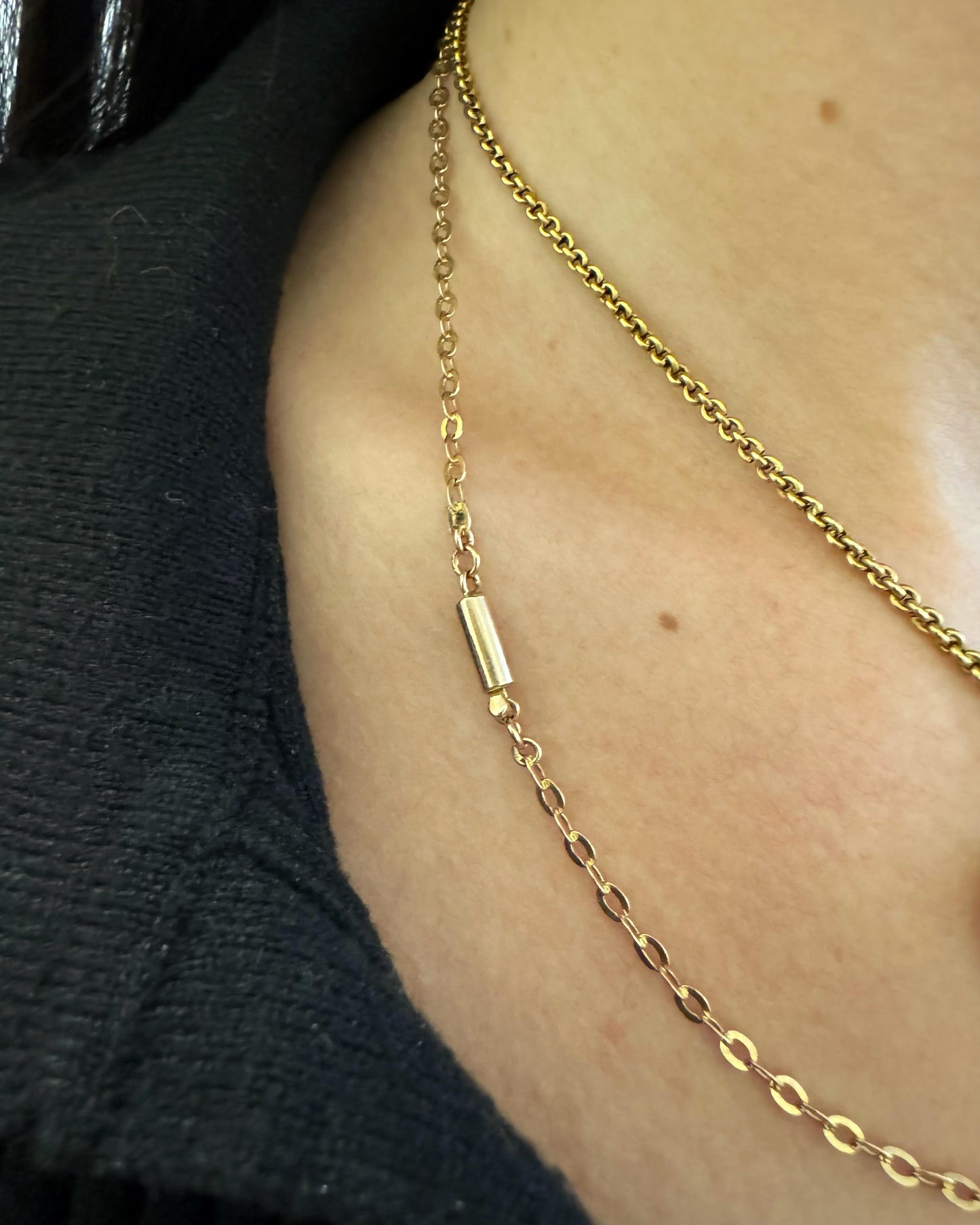 9ct Vintage flat link cable chain
