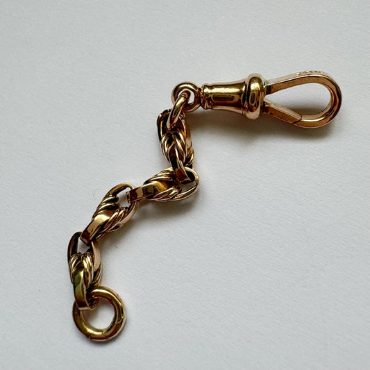 9ct Antique love knot extender with dog clip