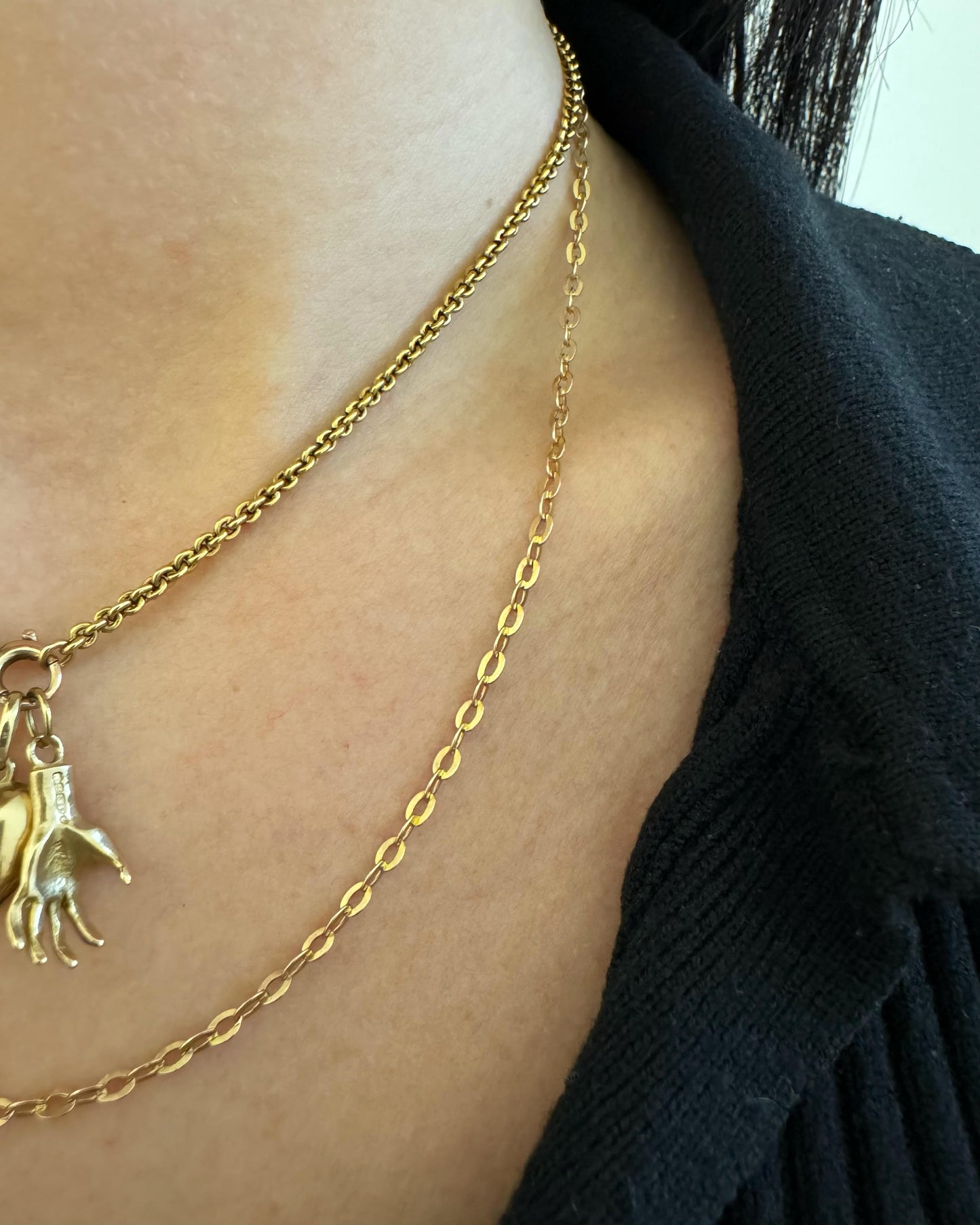 9ct Vintage flat link cable chain