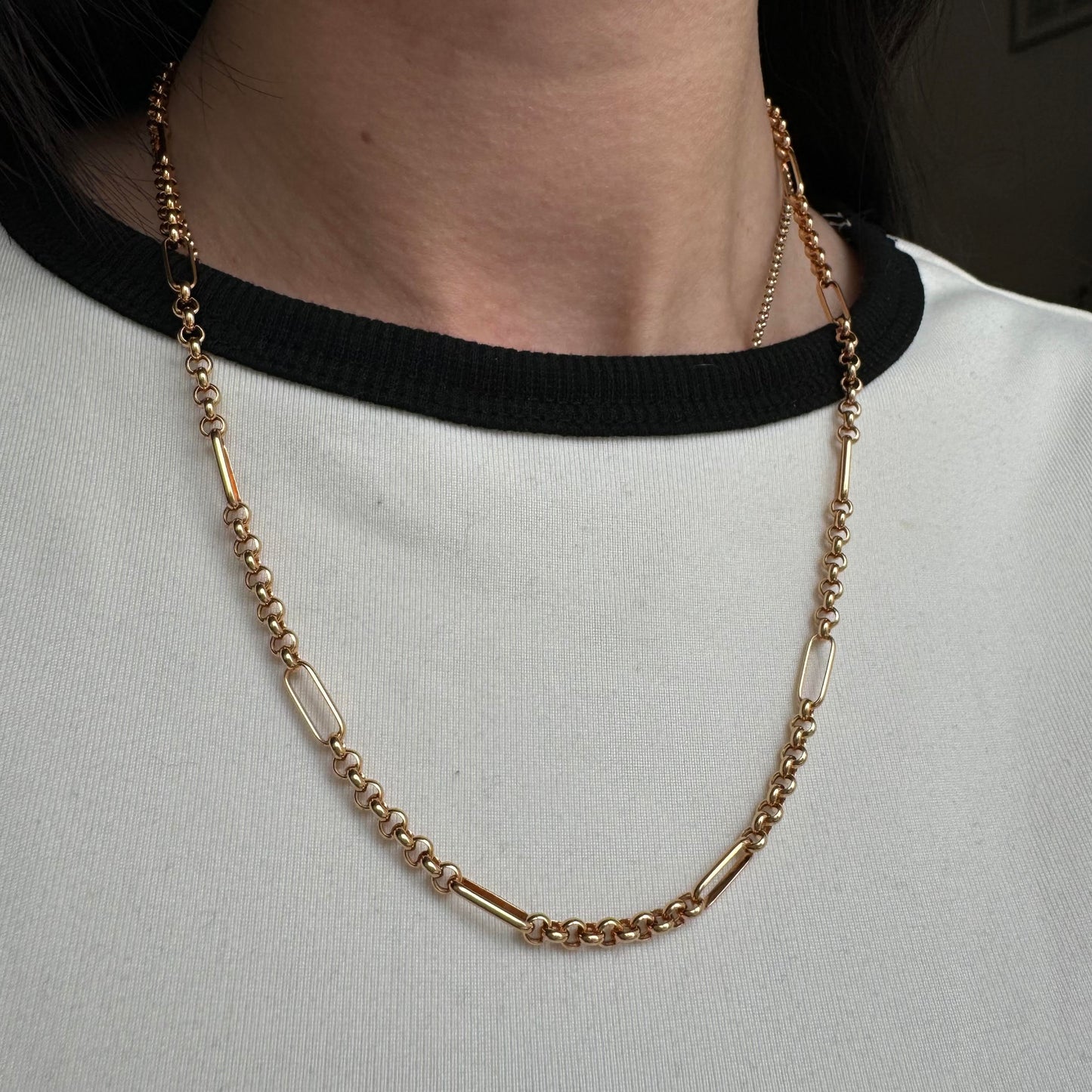 9ct Vintage UnoAerre belcher paperclip chain