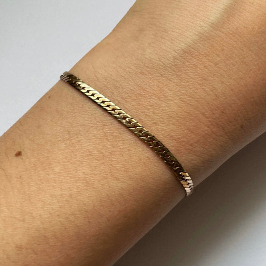 9ct Vintage flat curb bracelet