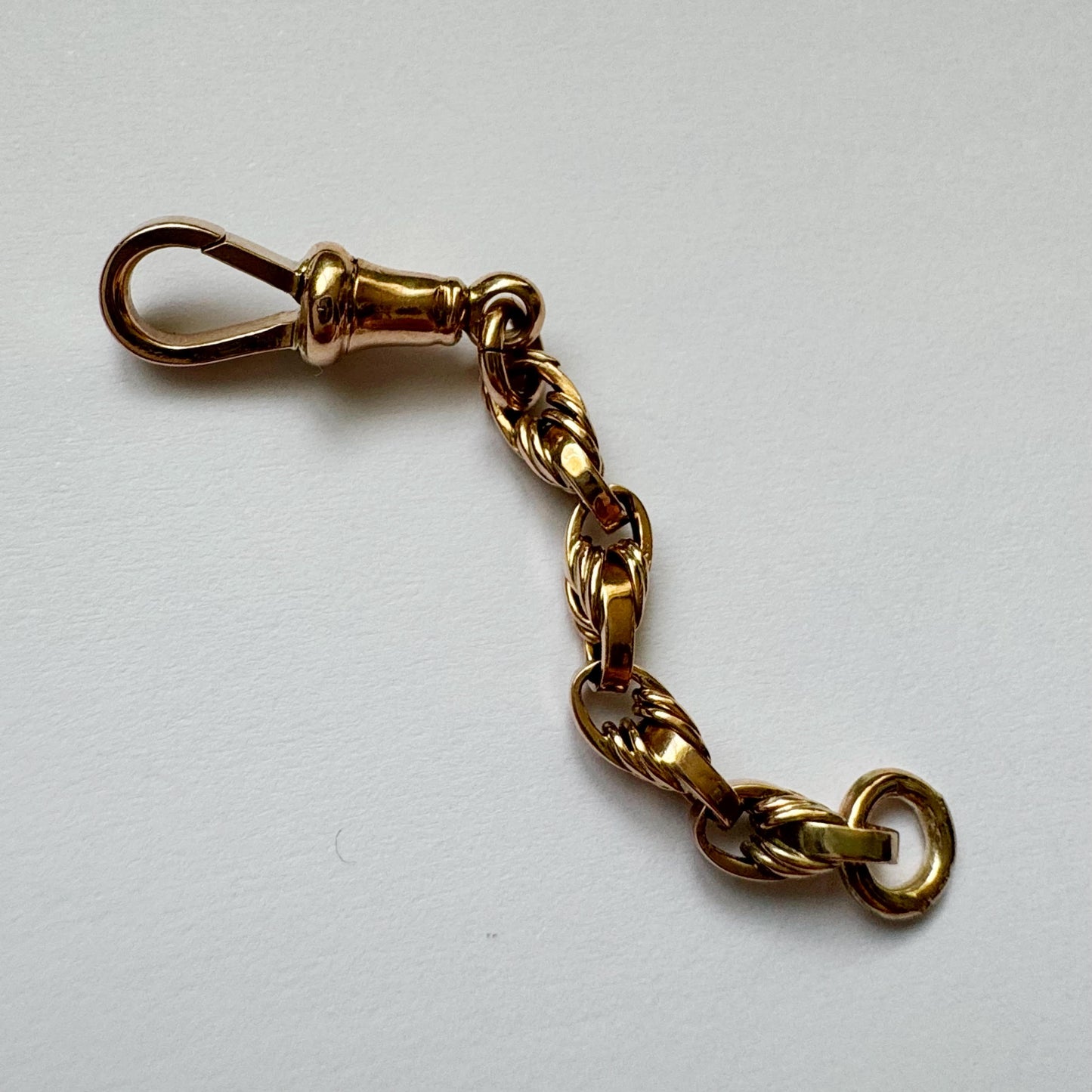 9ct Antique love knot extender with dog clip