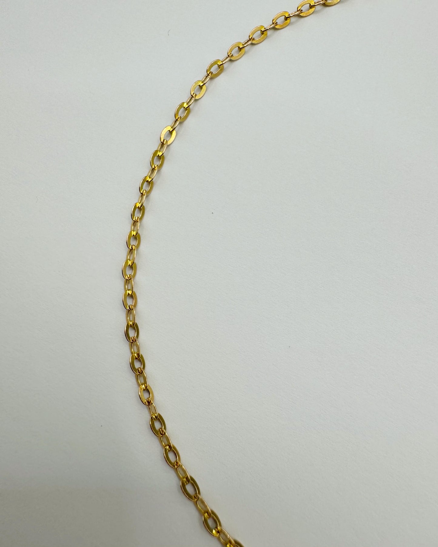 9ct Vintage flat link cable chain