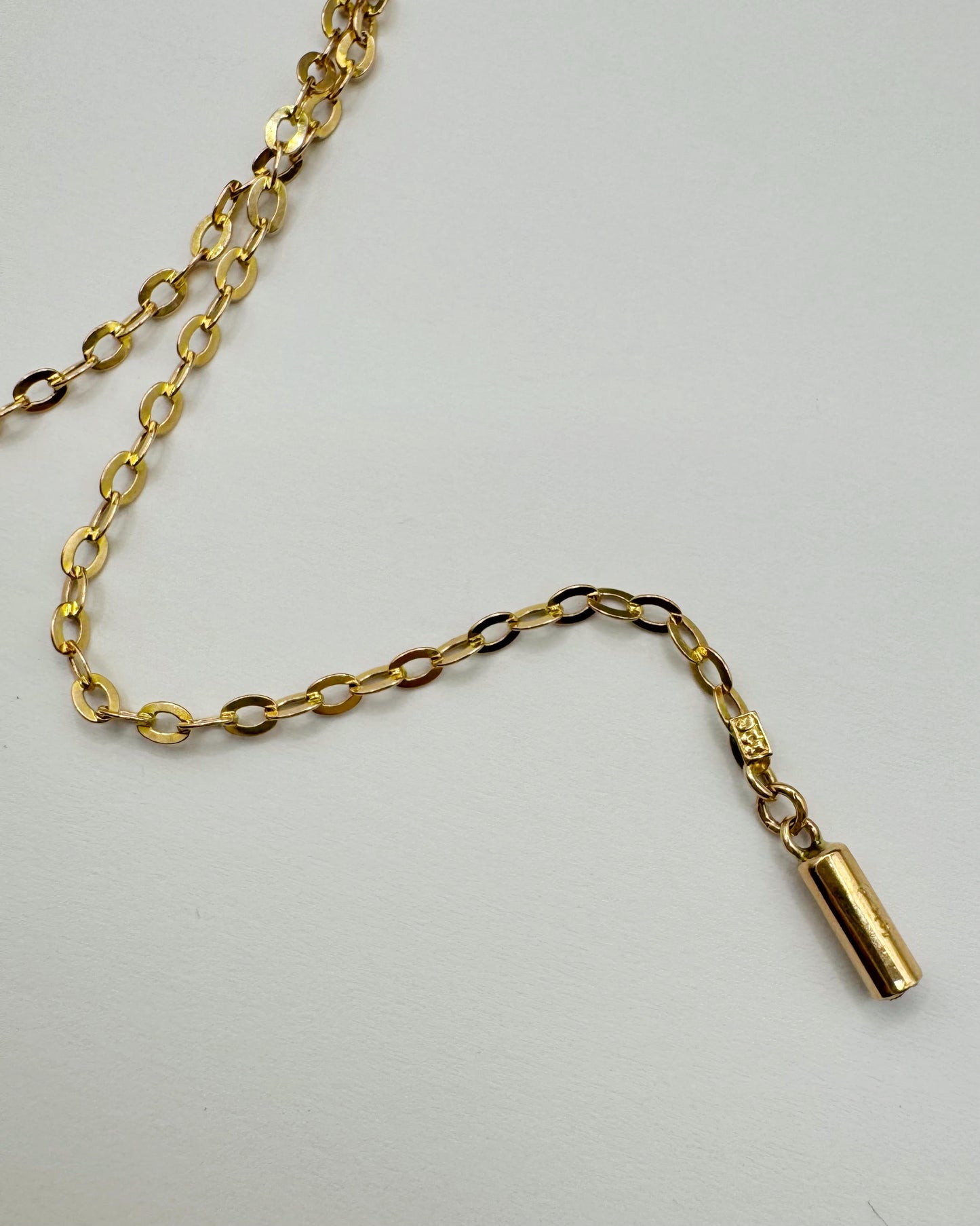 9ct Vintage flat link cable chain