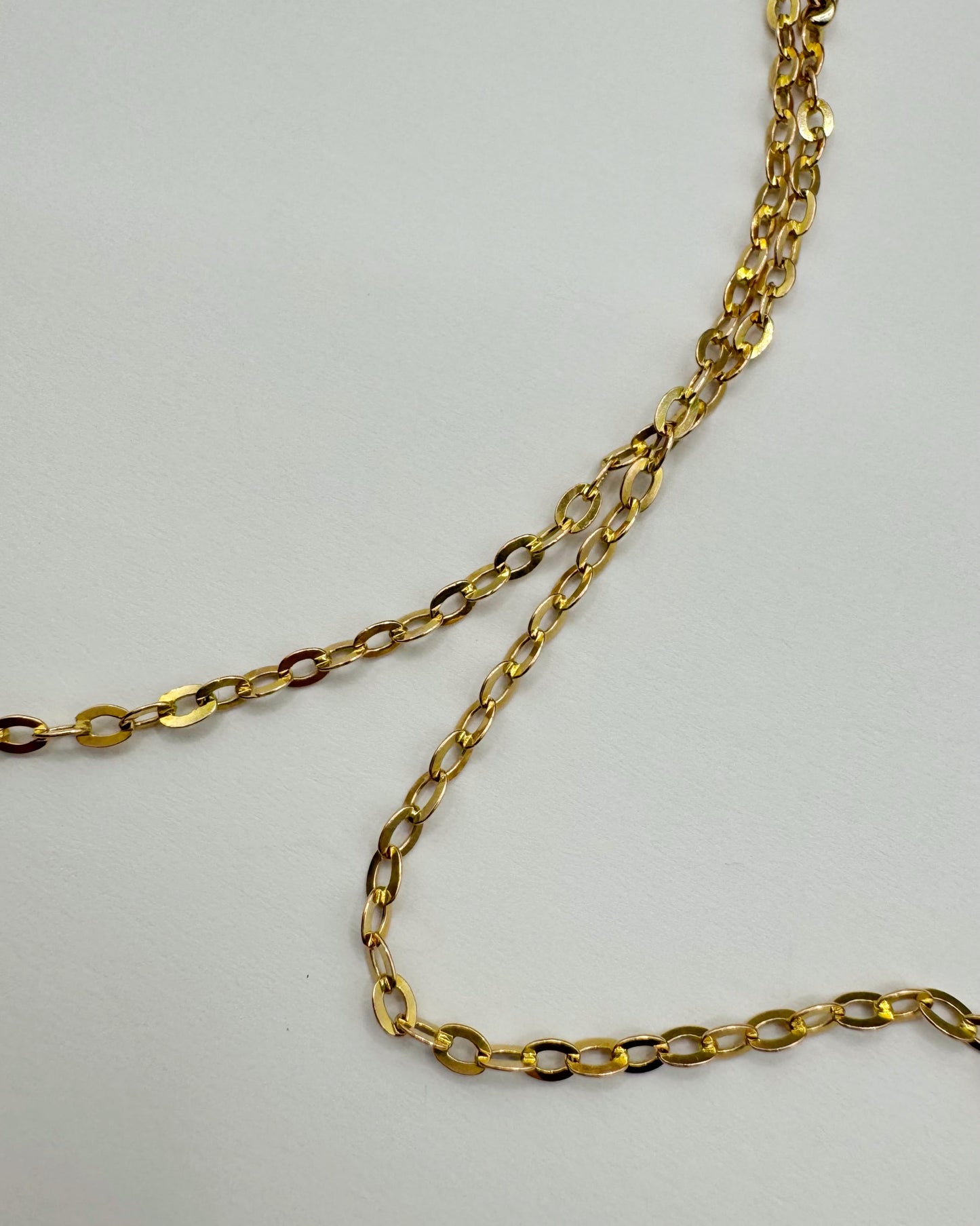 9ct Vintage flat link cable chain