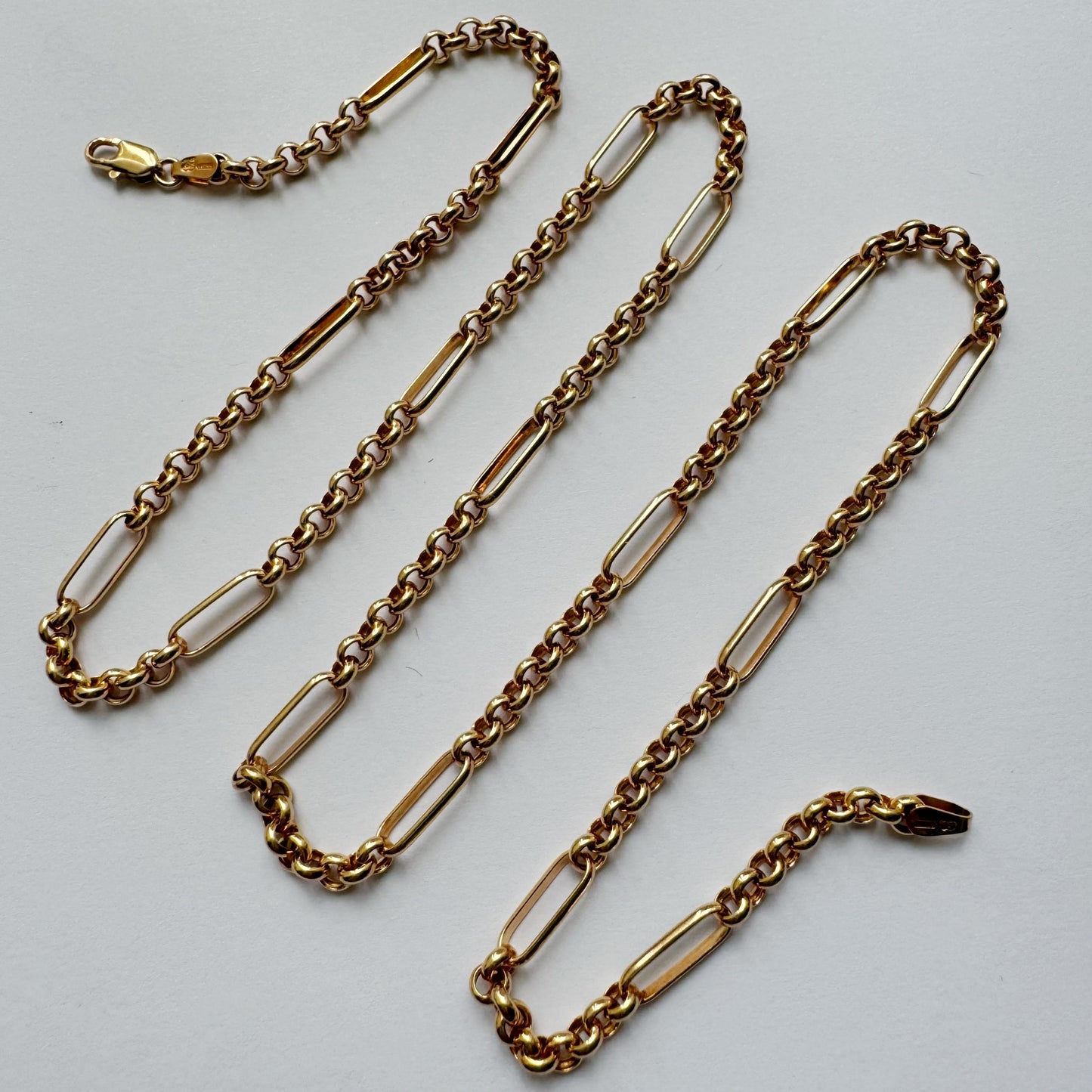 9ct Vintage UnoAerre belcher paperclip chain