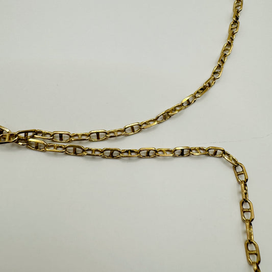 9ct Vintage semi flat mariner chain