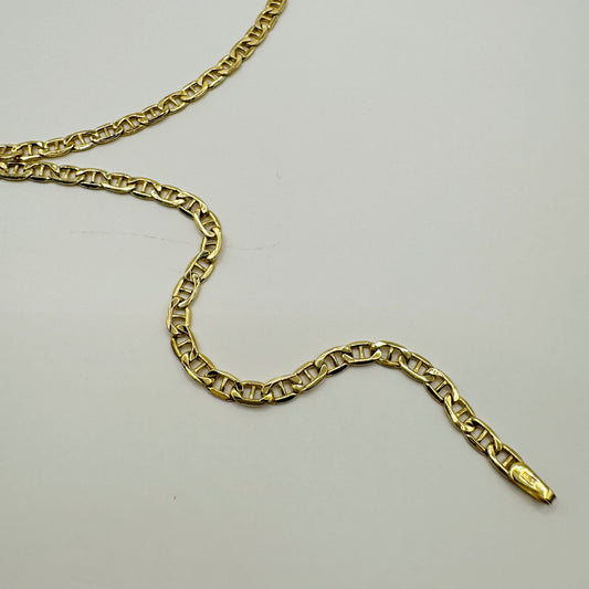 9ct Italian flat mariner link chain