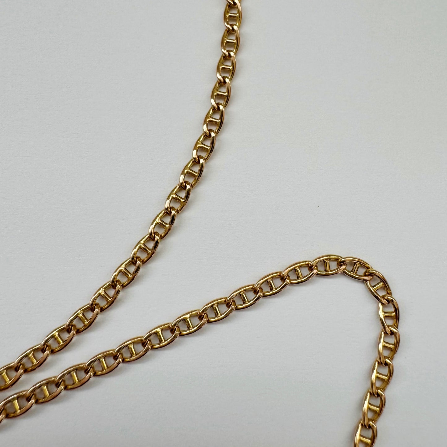 9ct Vintage flat mariner link chain