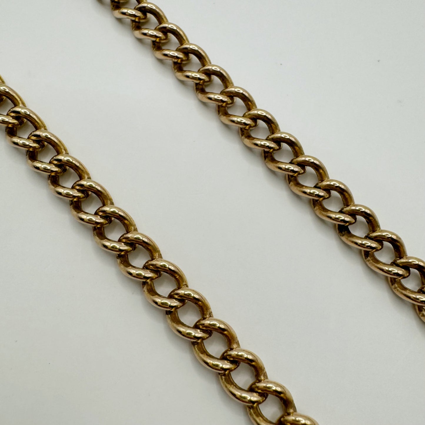 9ct Antique rose-hue Albert Chain with Tbar