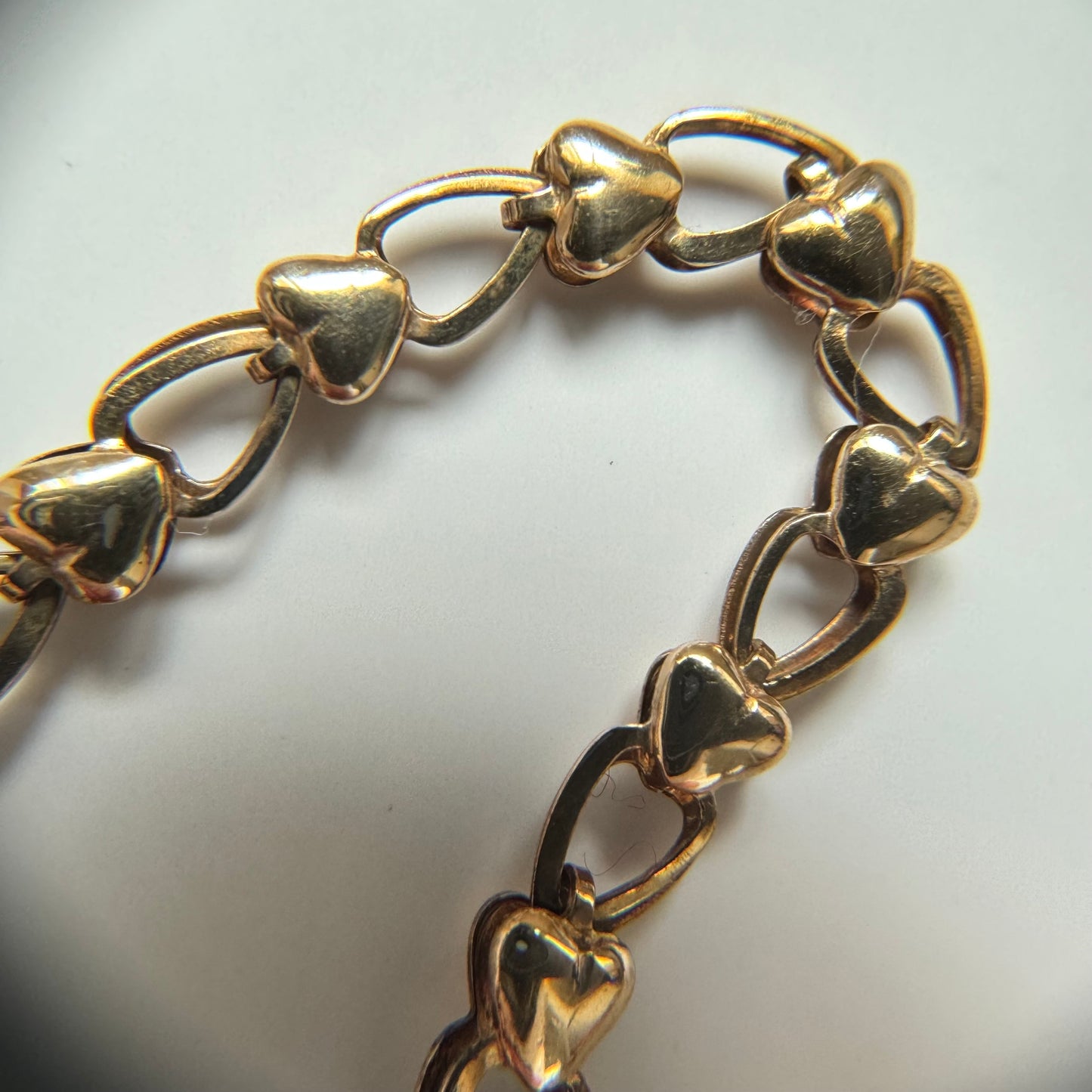 9ct Vintage heart link chain