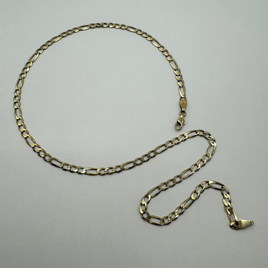 9ct Flat figaro chain