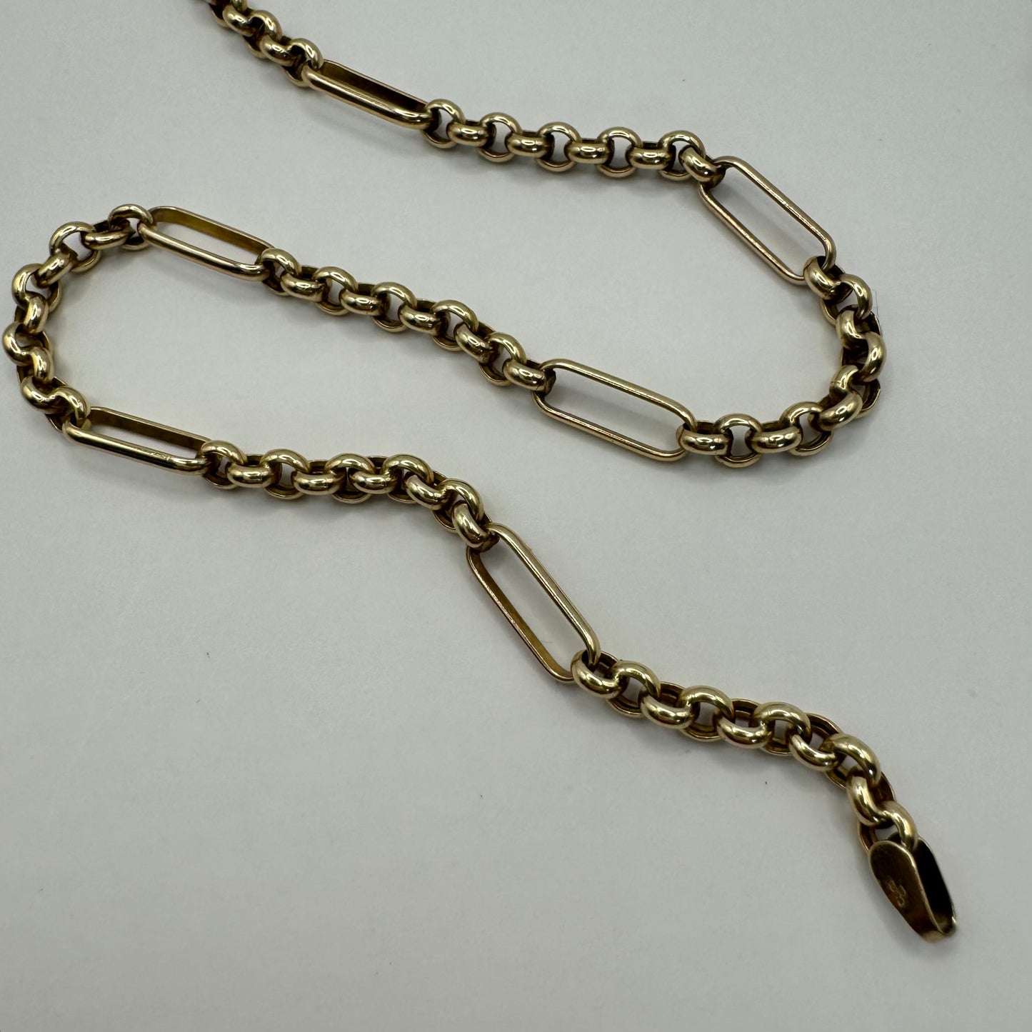 9ct UnoAerre solid 'Daddy' paperclip and belcher chain