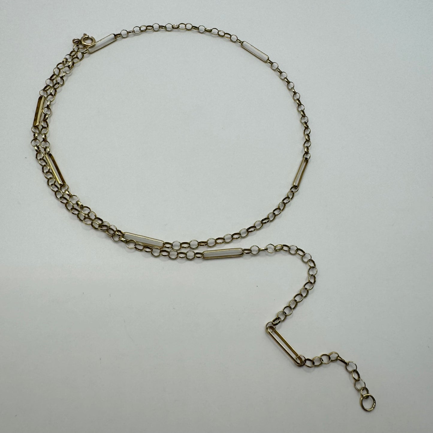 9ct solid 'Mummy' paperclip and belcher chain