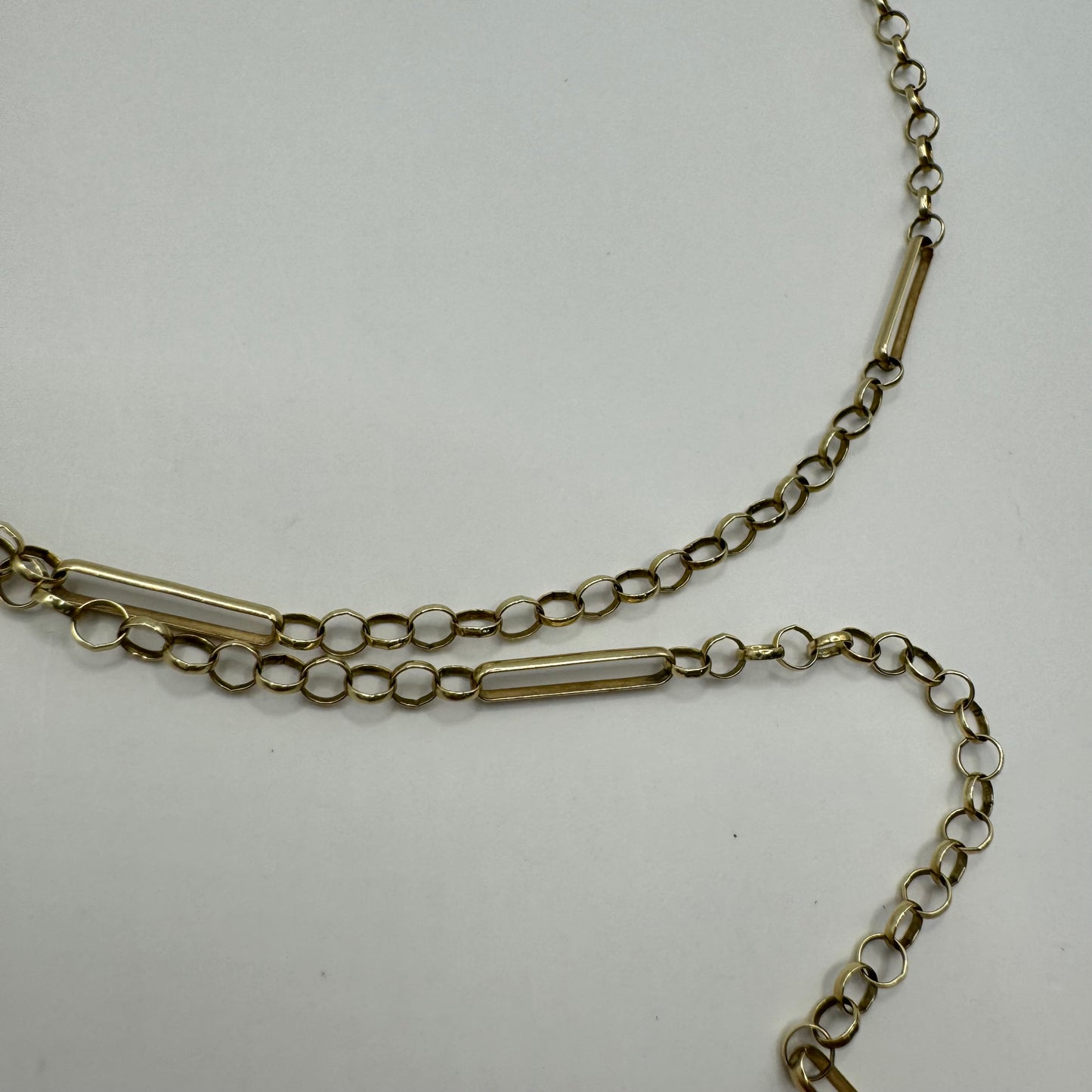 9ct solid 'Mummy' paperclip and belcher chain