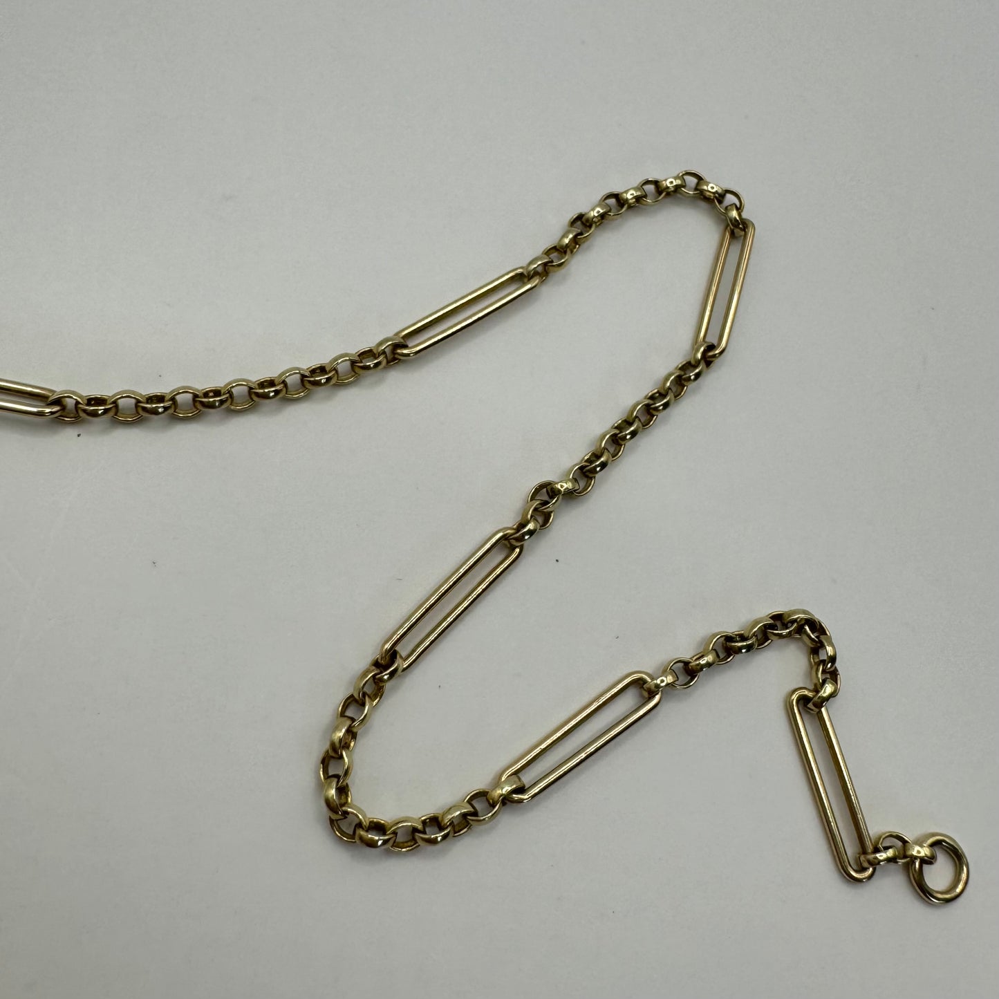 9ct Solid 'baby' paperclip and belcher chain