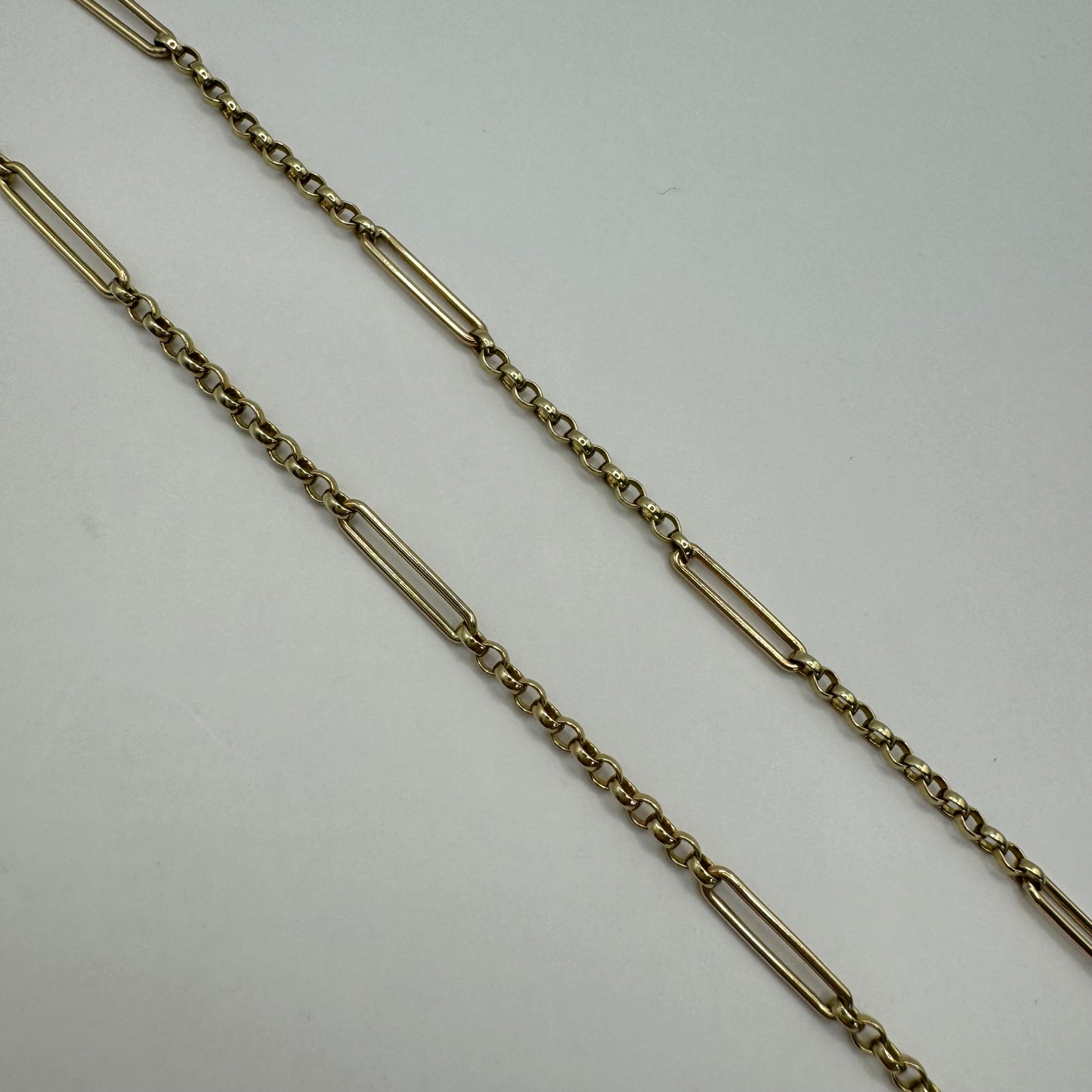 9ct Solid 'baby' paperclip and belcher chain