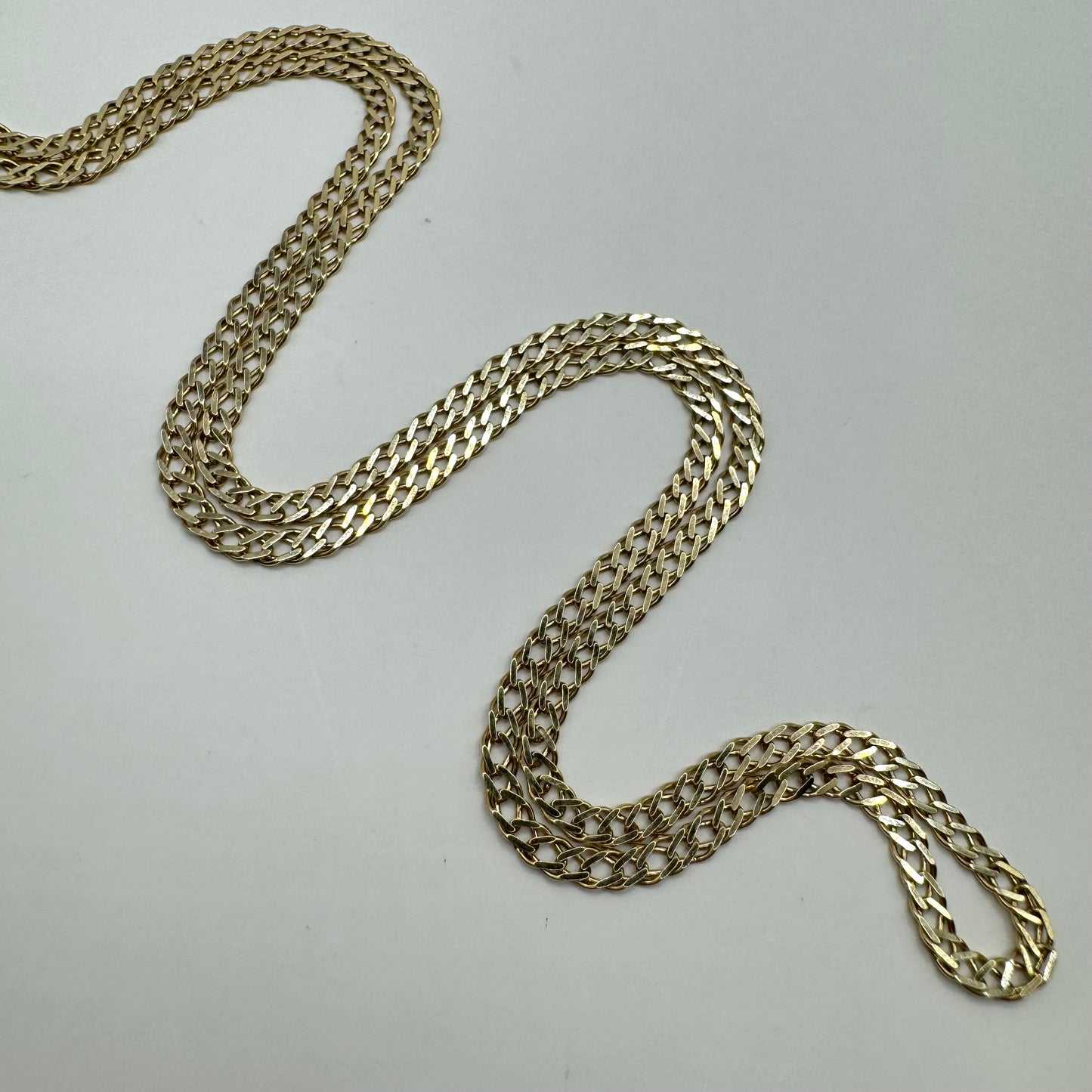 9ct Double squre box curb chain