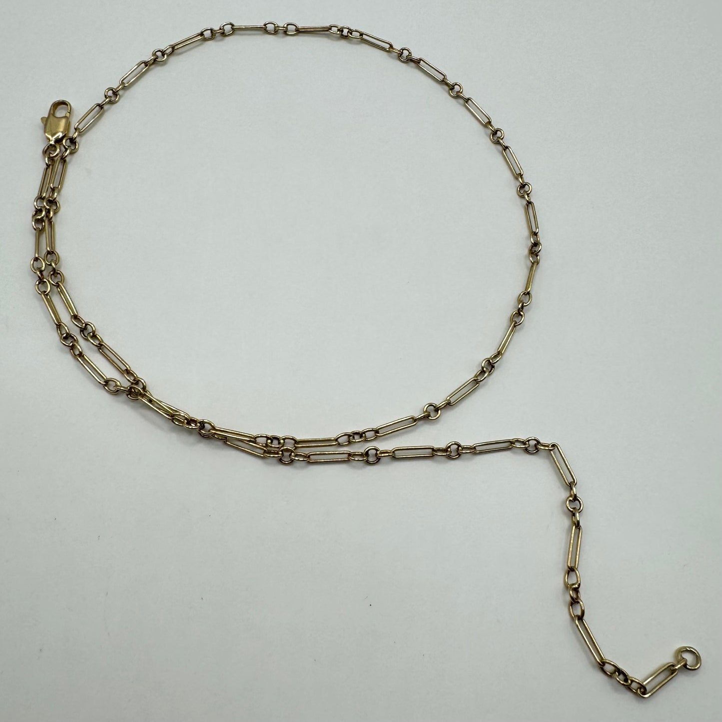 9ct Vintage darling paperclip and belcher chain