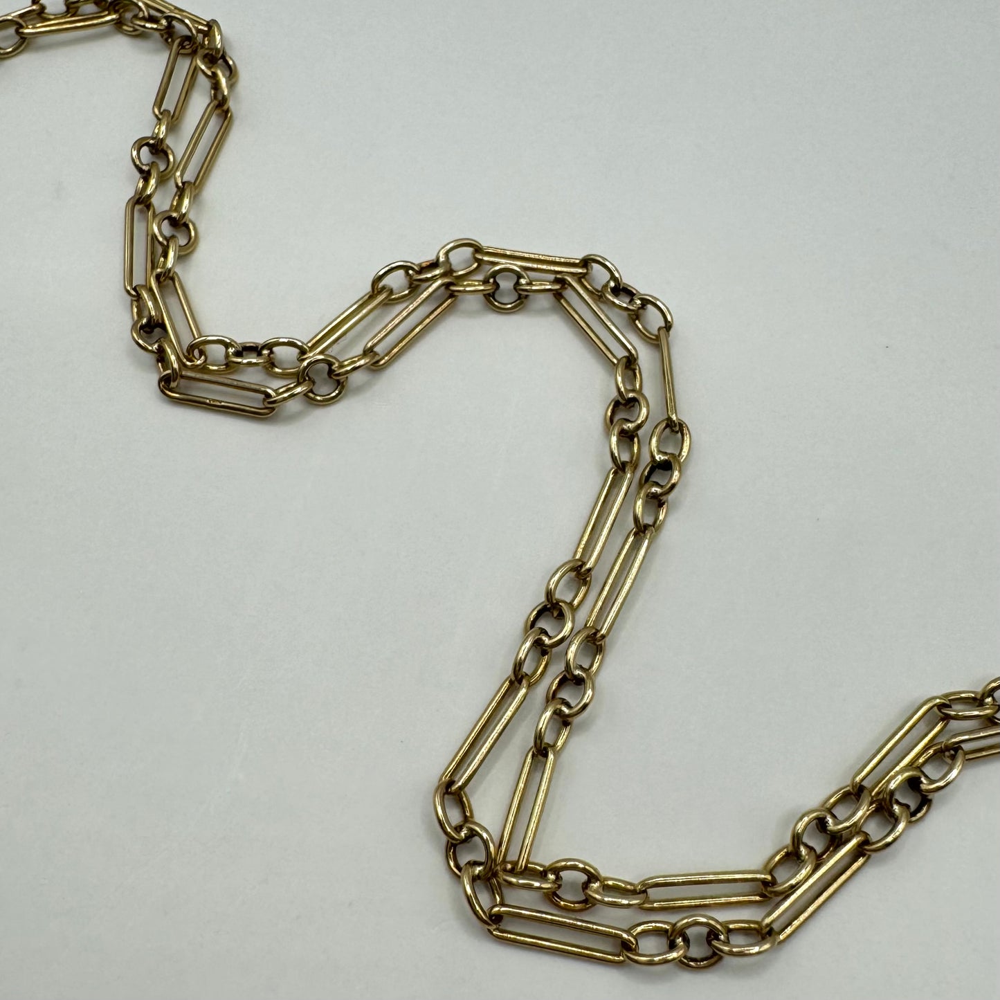 9ct Vintage darling paperclip and belcher chain