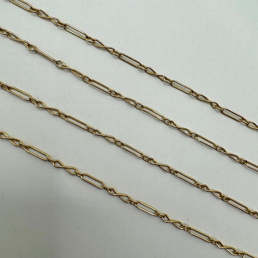 15ct Antique Victorian fetter twist chain with barrel clasp