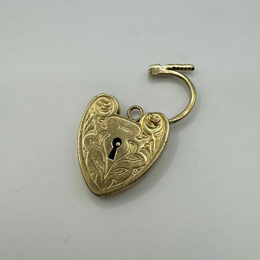 9ct Vintage engraved love padlock