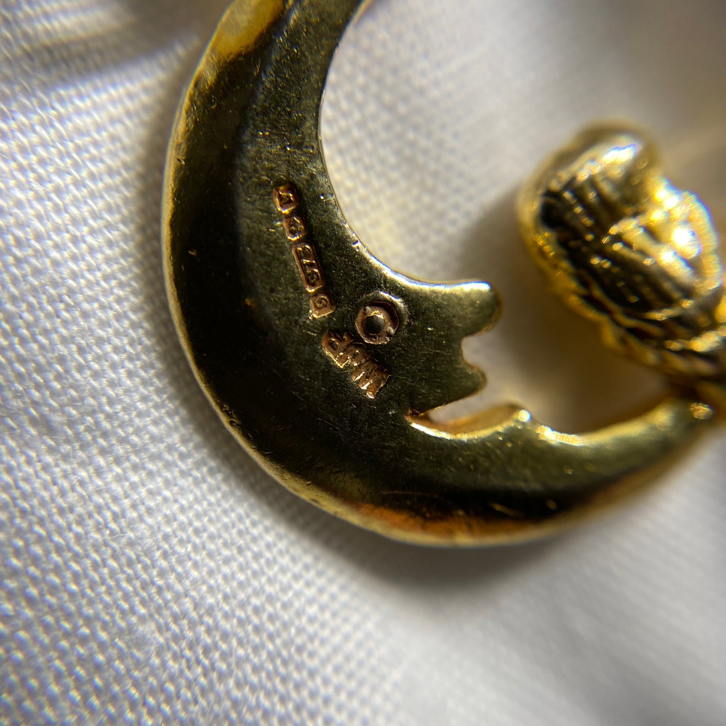 Moon and owl pendant