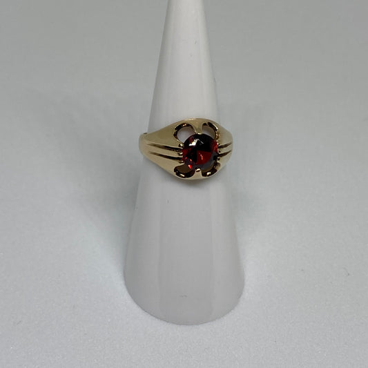 Garnet gypsy signet ring