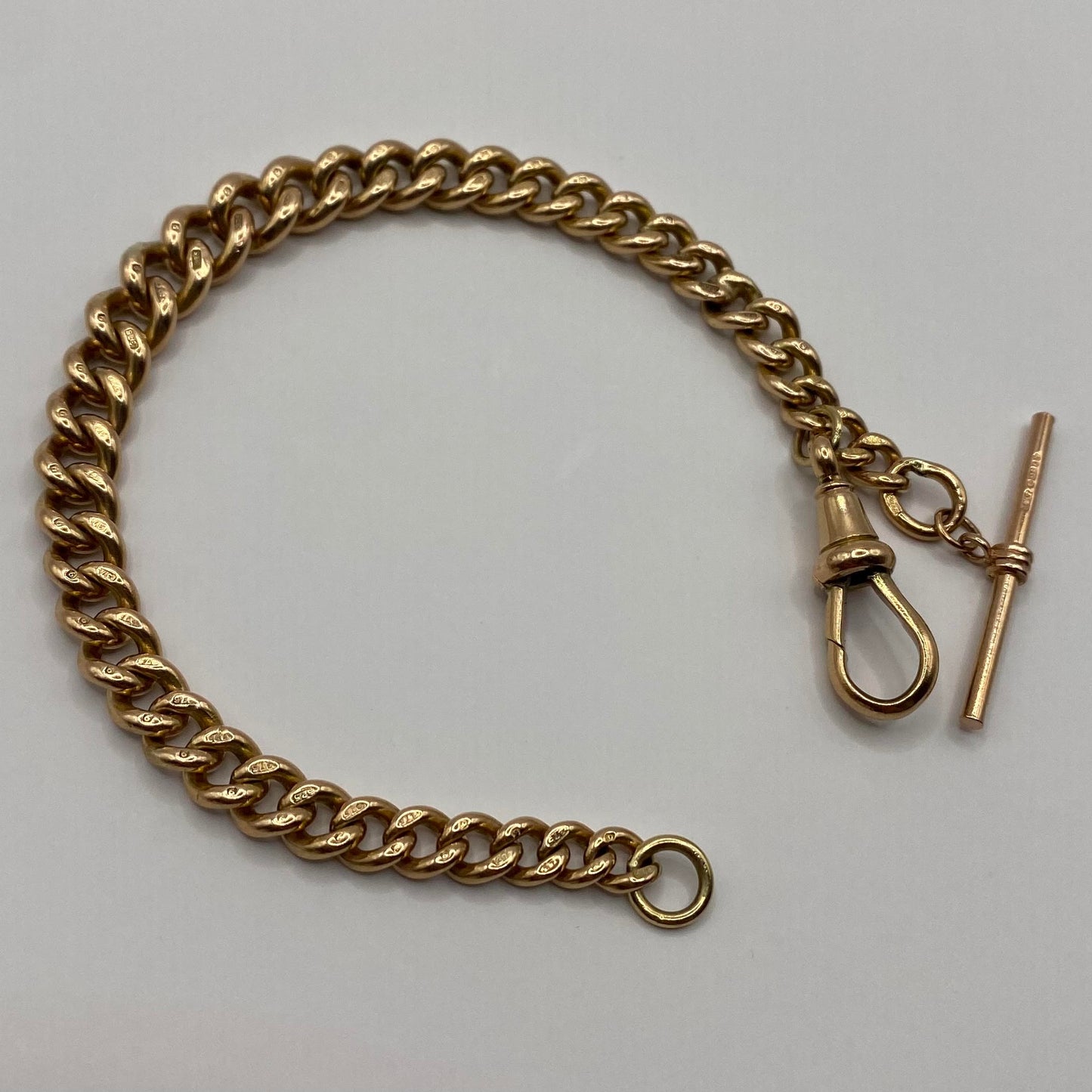 9ct Albert bracelet with Tbar