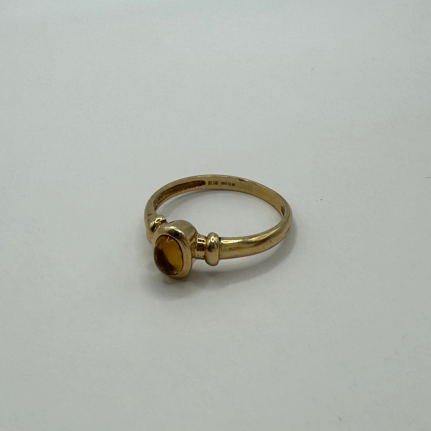 9ct Amber coloured stacker ring