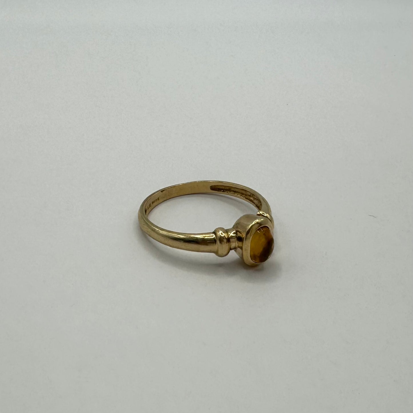 9ct Amber coloured stacker ring