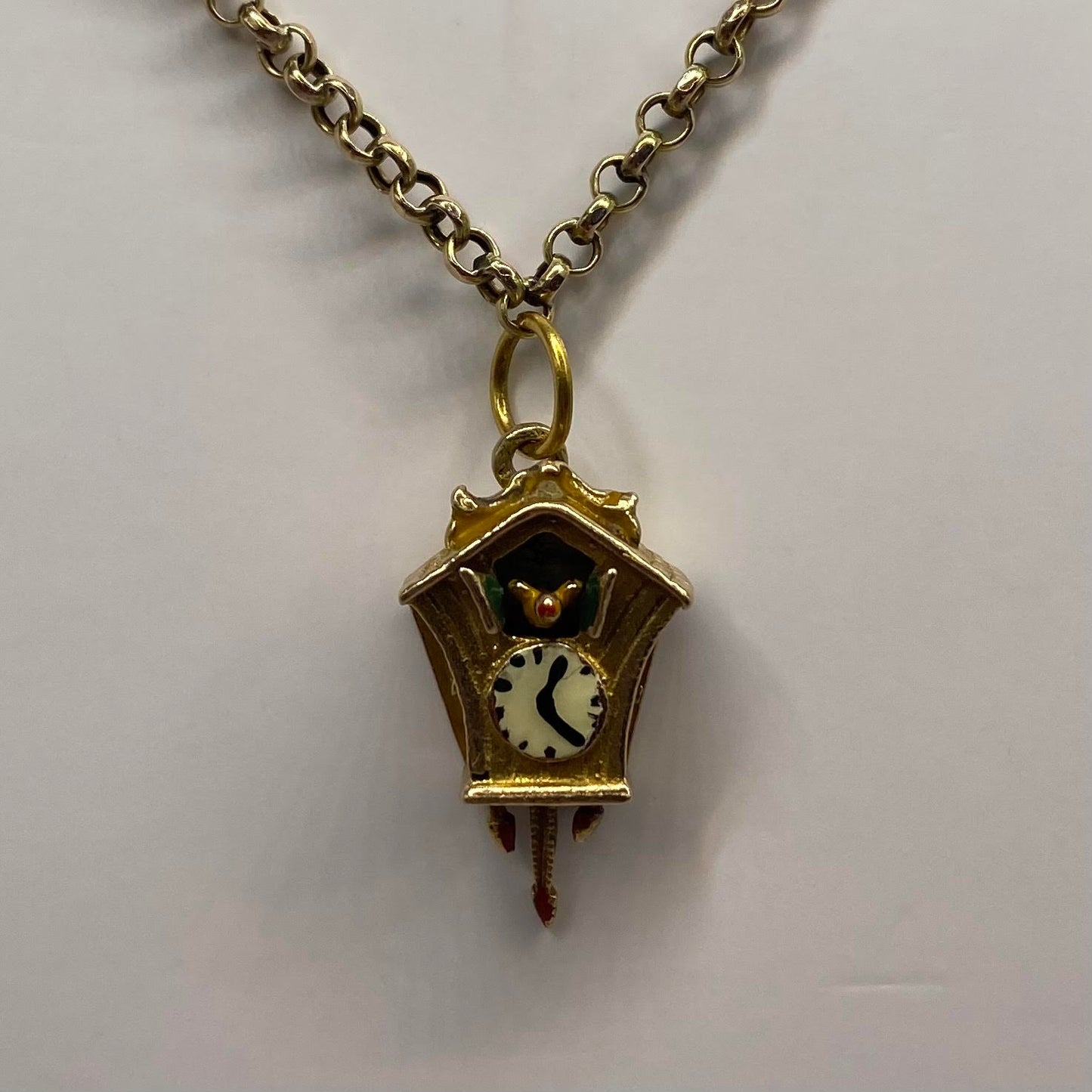 9ct Articulated cuckoo clock charm