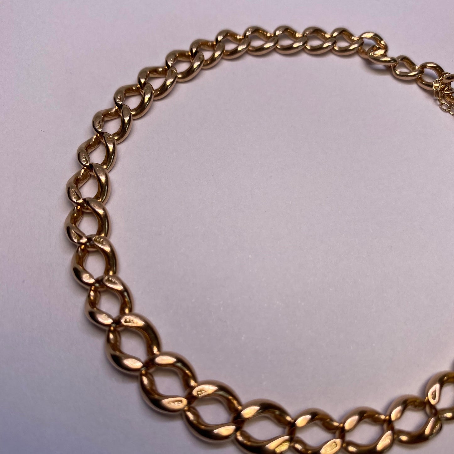 9ct Rose gold curb bracelet