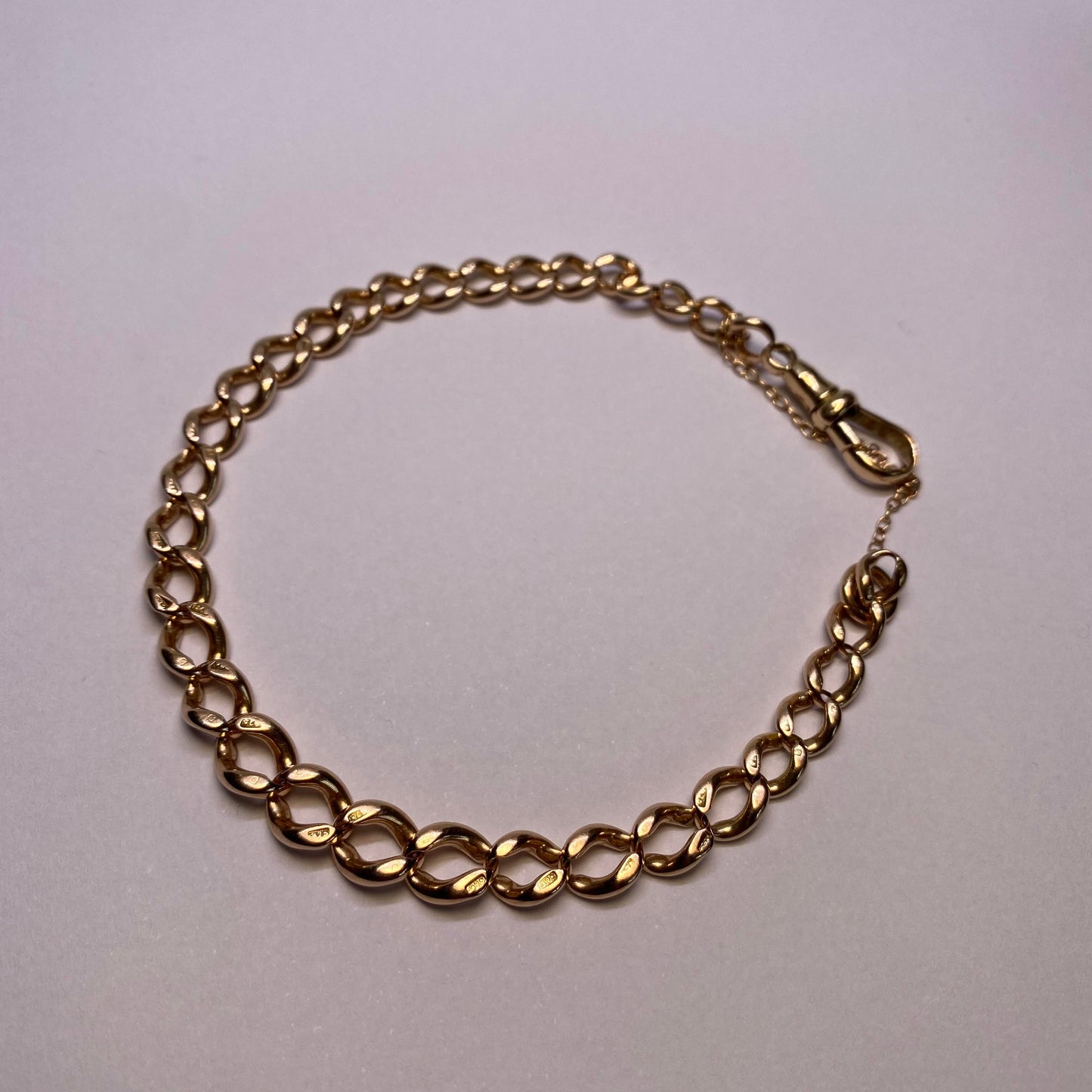 9ct Rose gold curb bracelet