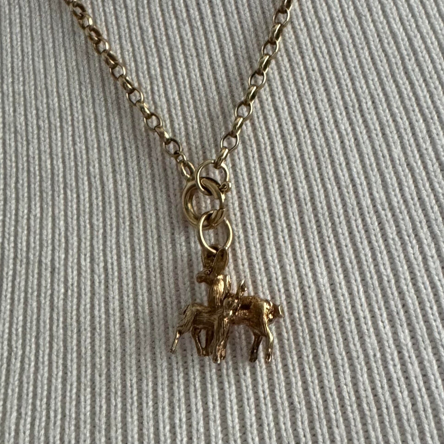 9ct Solid deer and bambi charm