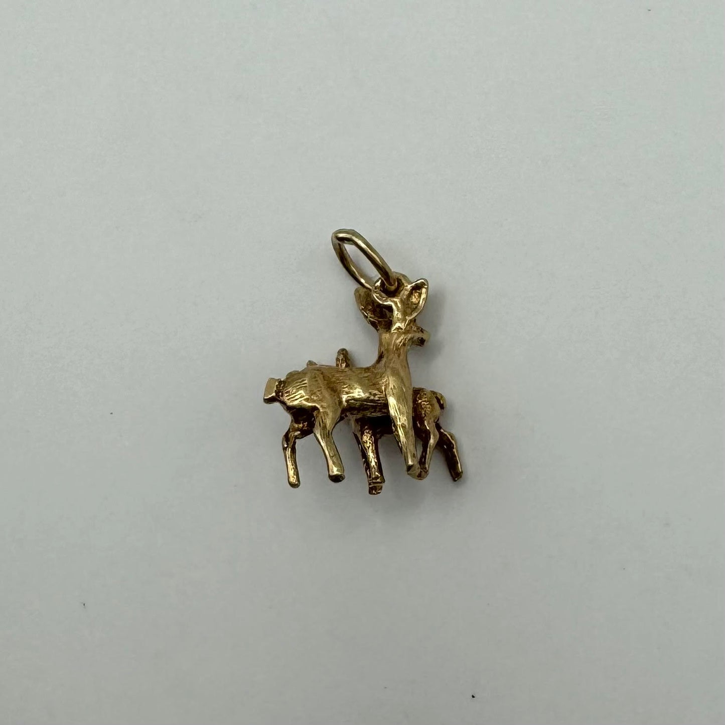 9ct Solid deer and bambi charm