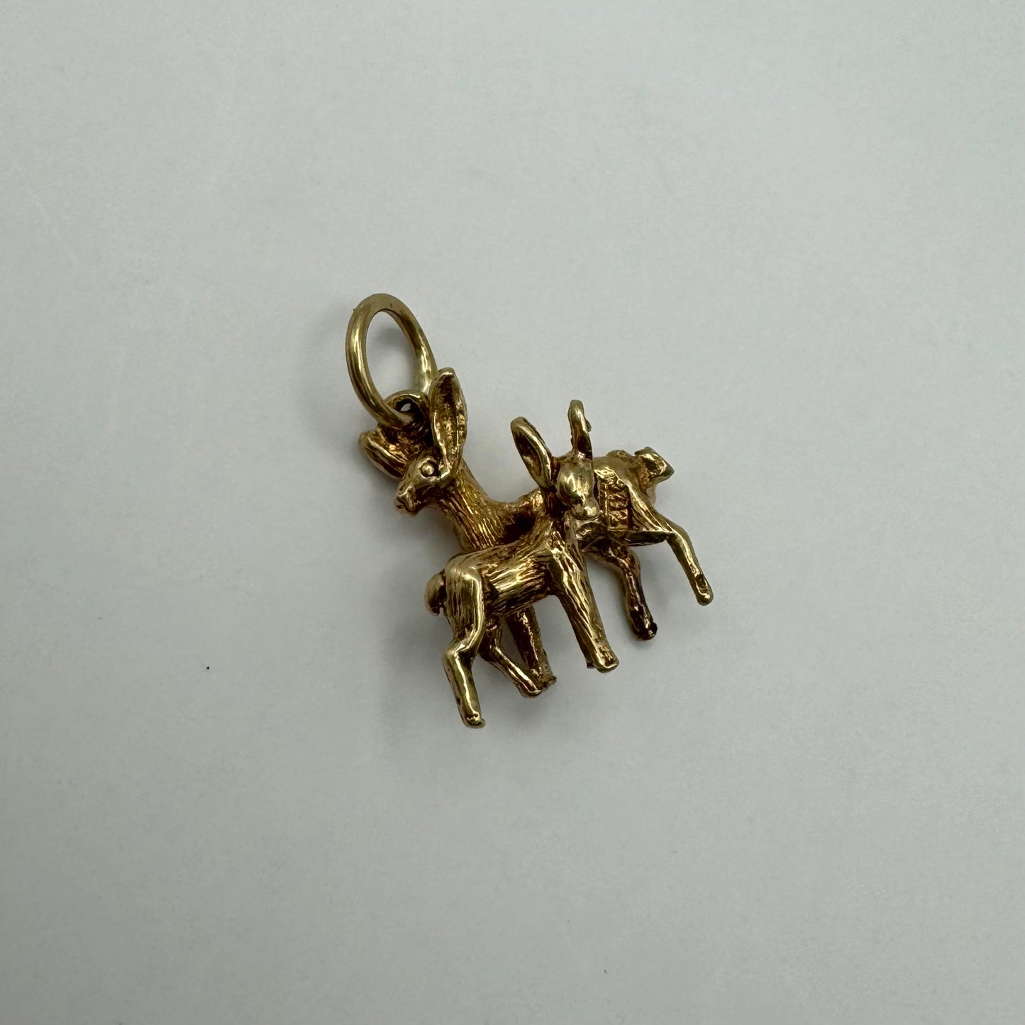 9ct Solid deer and bambi charm