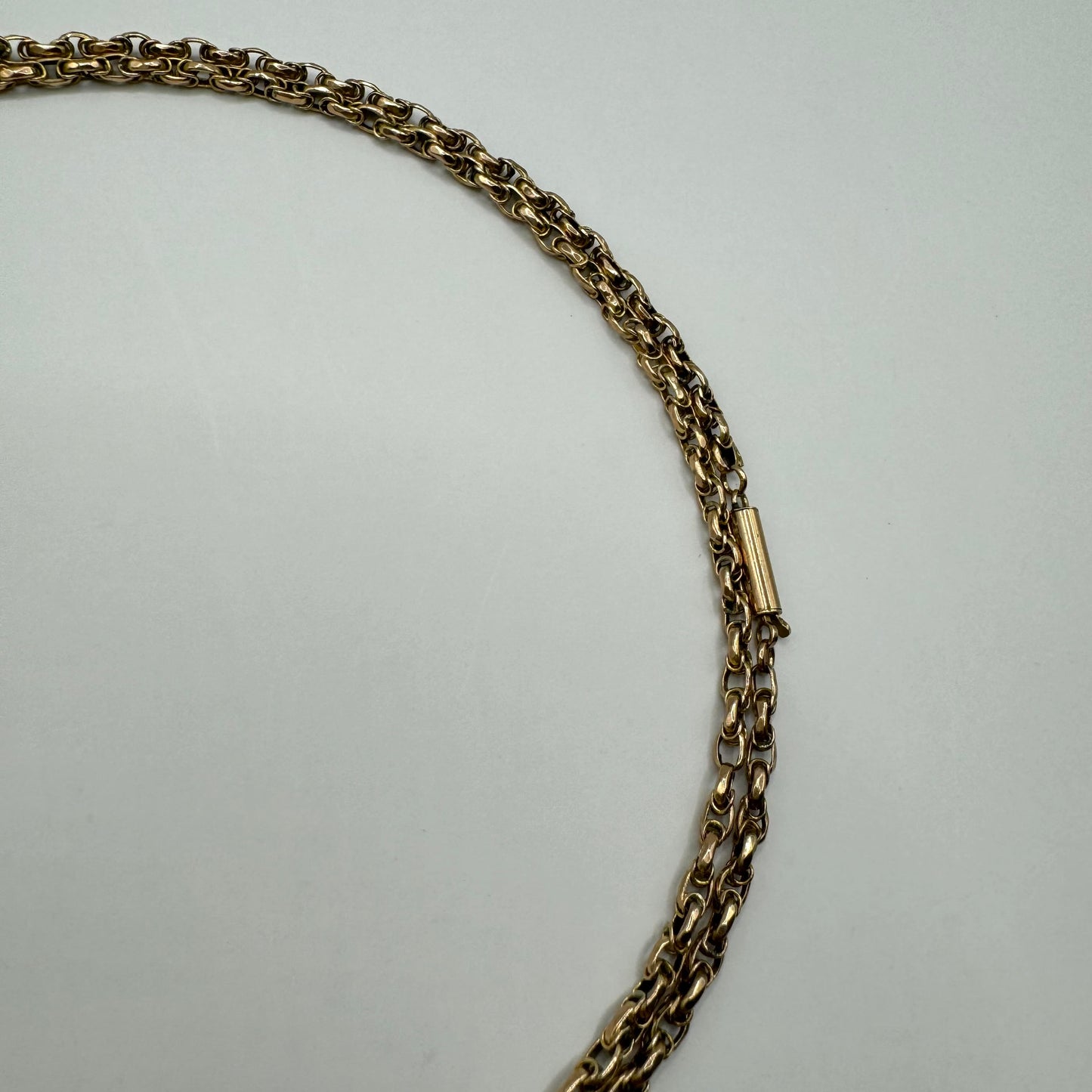 9ct Antique wrapped link belcher chain with barrel clasp