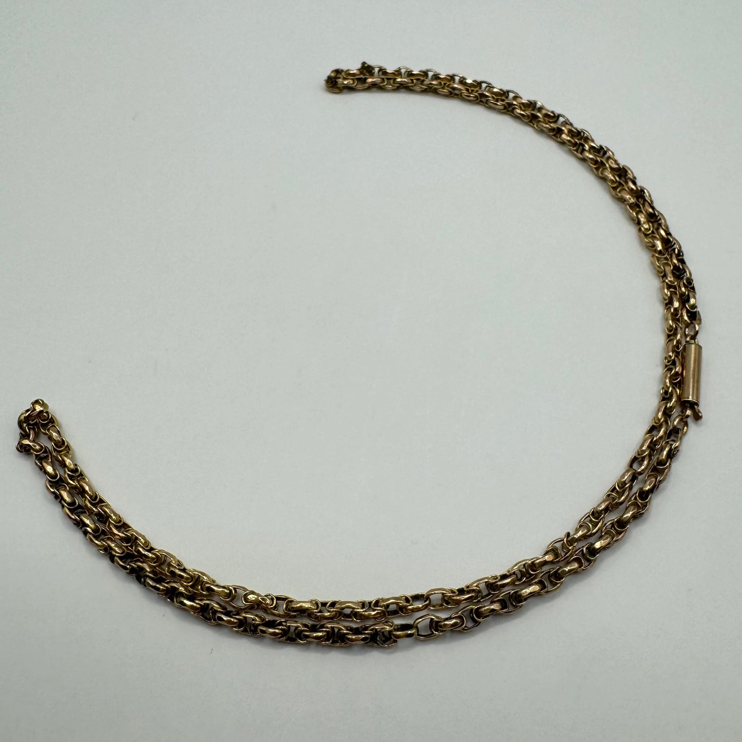 9ct Antique wrapped link belcher chain with barrel clasp