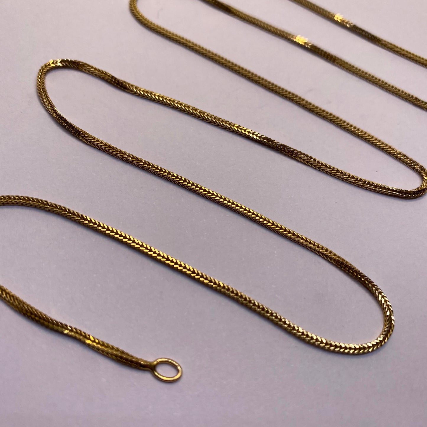 9ct slim foxtail chain