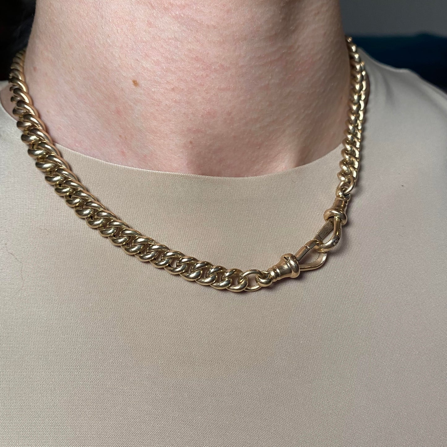 Chunky 9ct Albert chain with Tbar