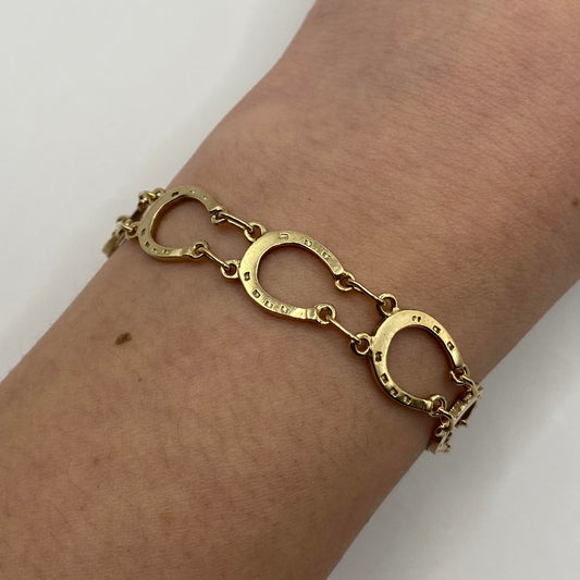 9ct Vintage lucky horse shoe bracelet