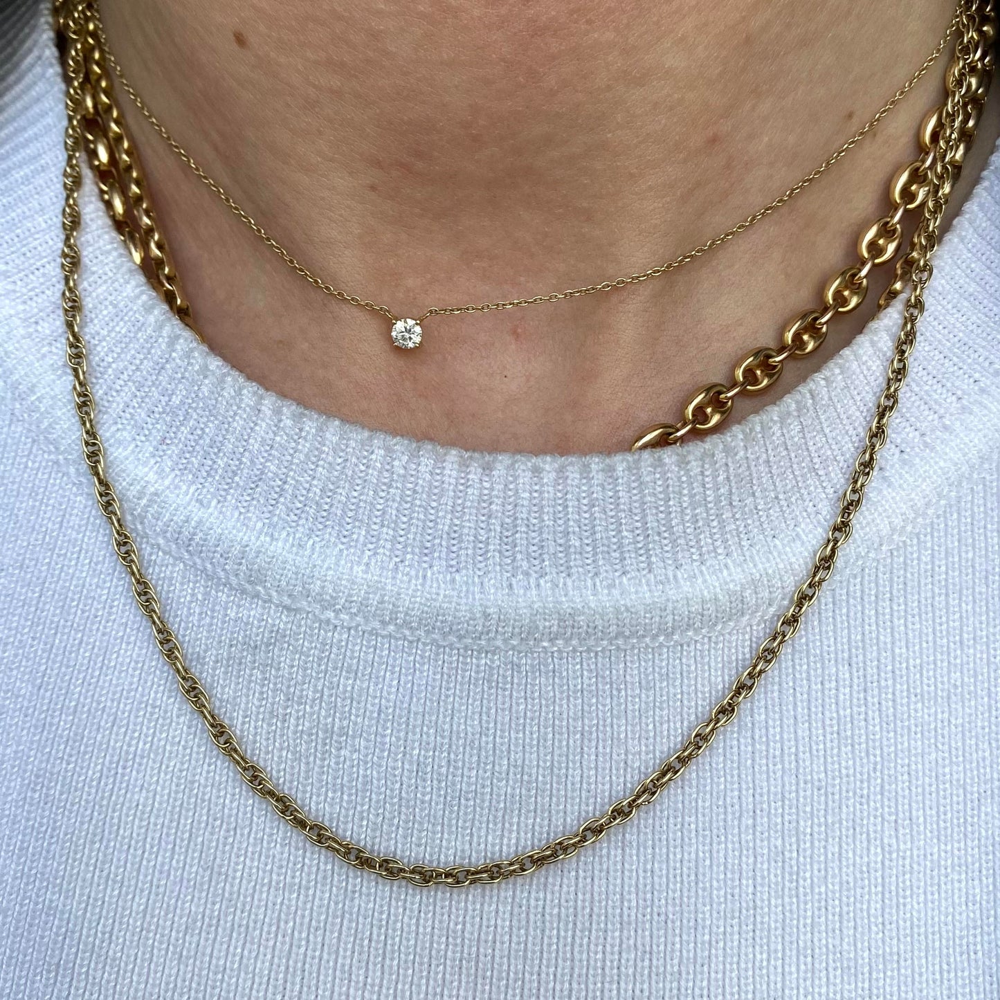 9ct Knitted dainty chain