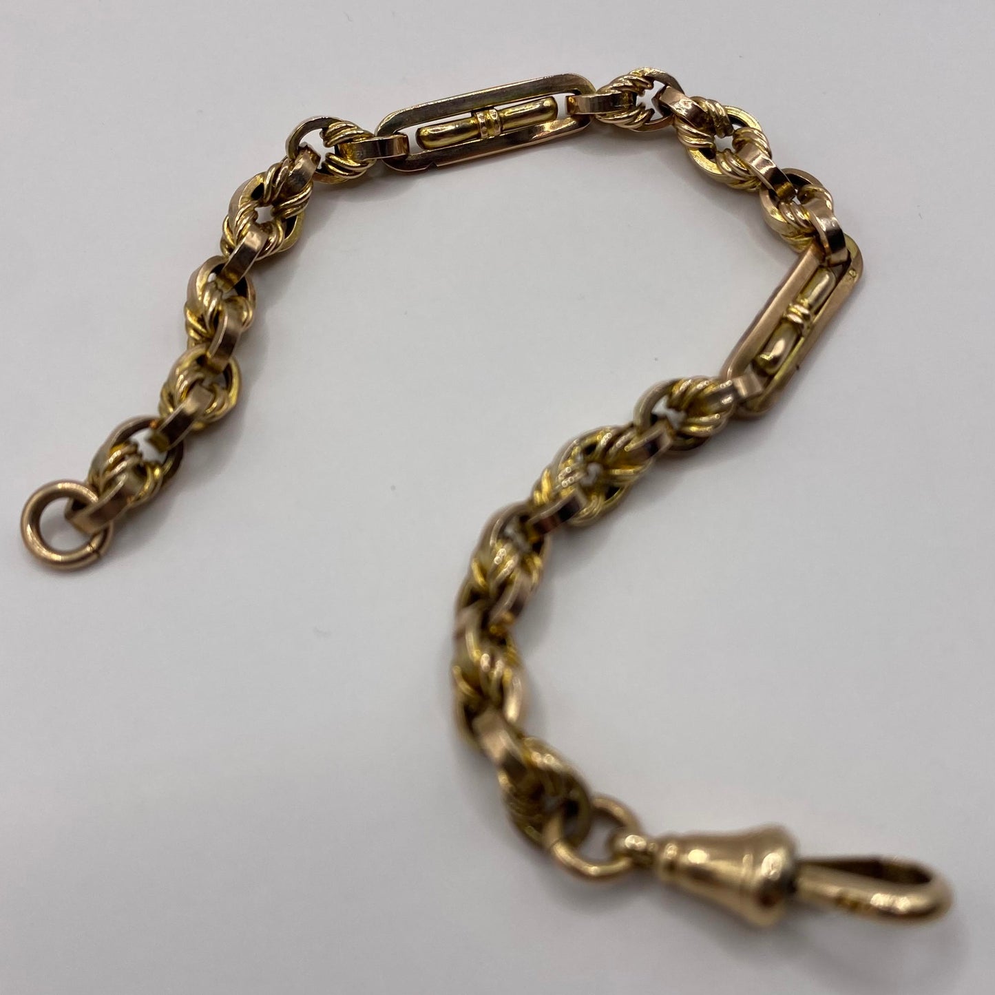 9ct Love knot & fancy link bracelet