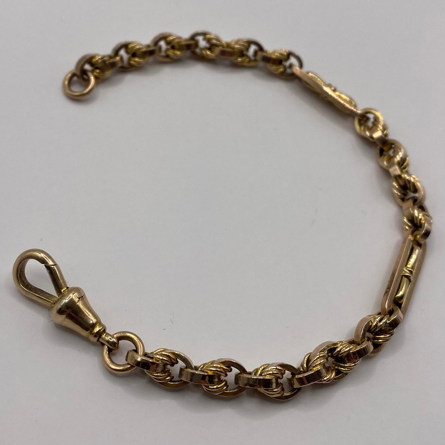 9ct Love knot & fancy link bracelet