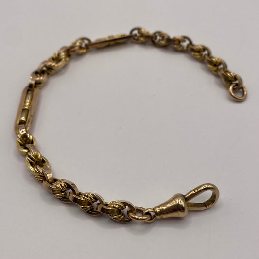 9ct Love knot & fancy link bracelet